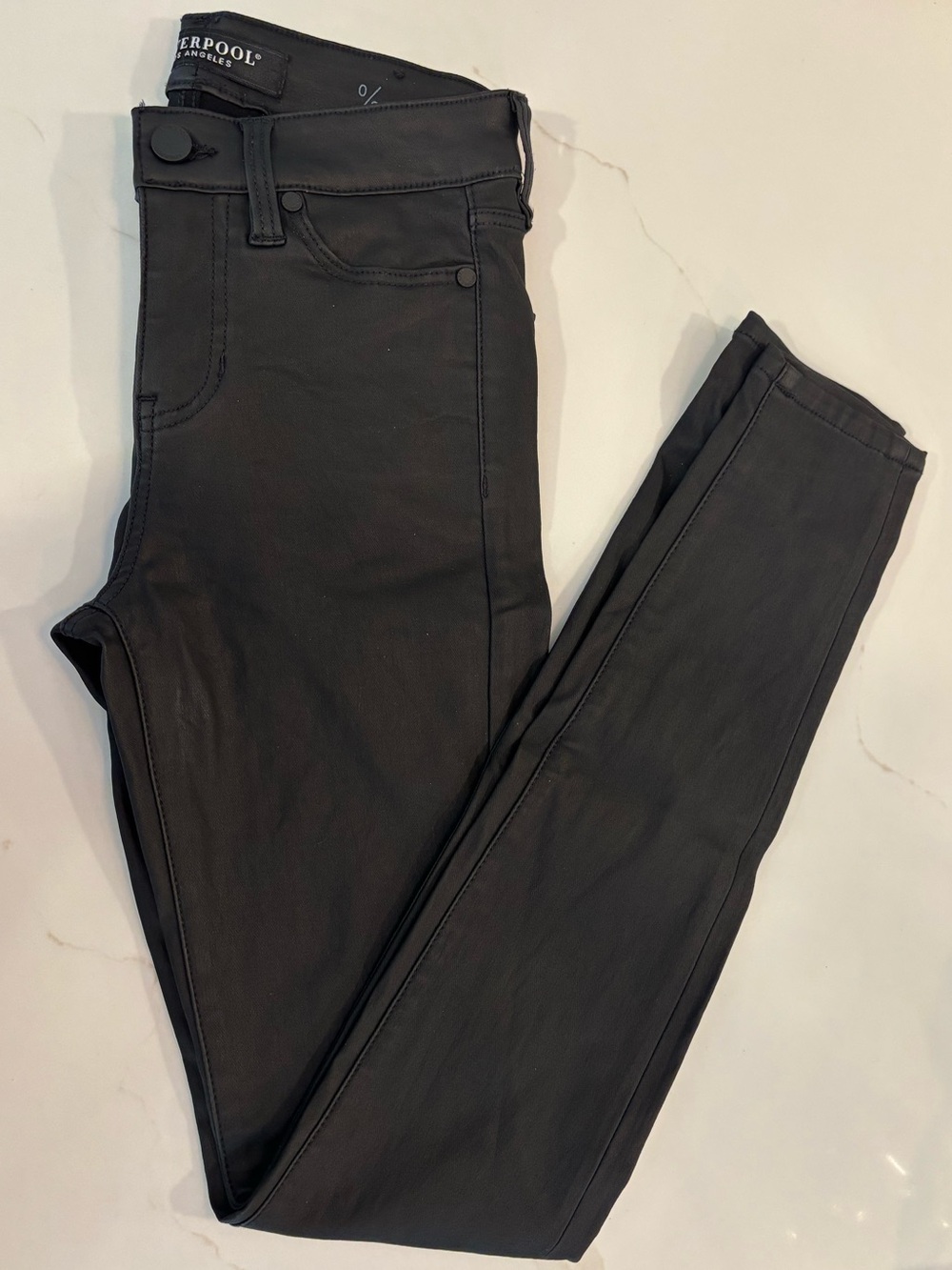 Liverpool Black Pleather Skinny Jeans